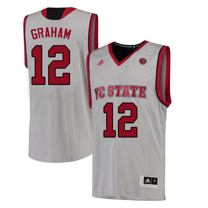 Men #12 Chase Graham NC State Wolfpack College Basketball Jerseys Sale-White - Click Image to Close